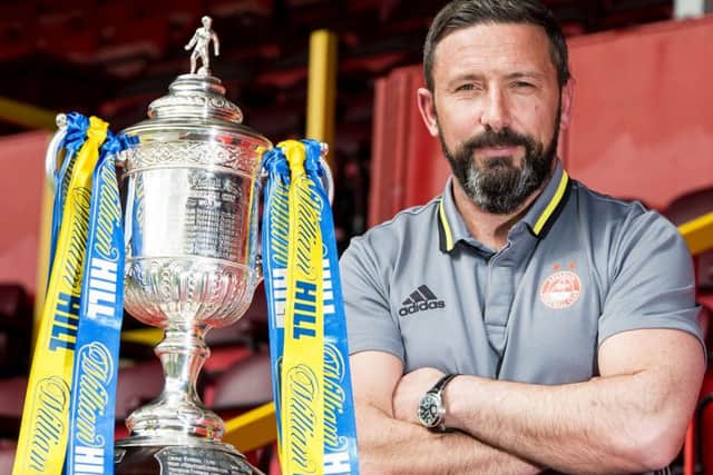 Aberdeen manager Derek McInnes hopes to mark his four-year reign with a semi-final win over Scottish Cup holders Hibs. Picture: SNS