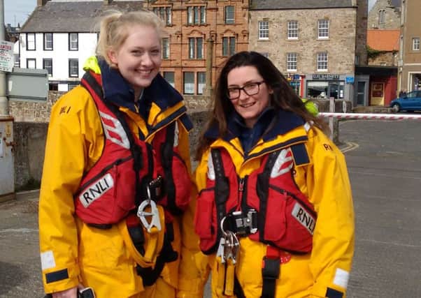 Teenager Danielle Marr (left) was joined by mother-of-two Louise McNicoll in what was a first live call-out for the RNLI volunteers. Picture: PA