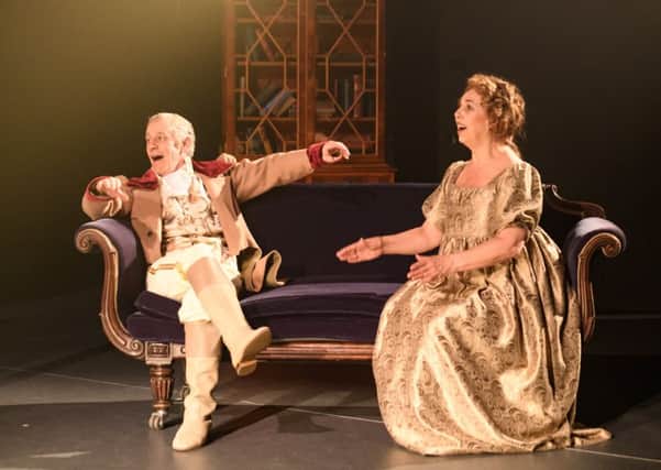 Billy Mack as William Thomas Baxter and Irene MacDougall (as Marianne Baxter) in Monstrous Bodies at Dundee Rep. PIC:  Jane Hobson.