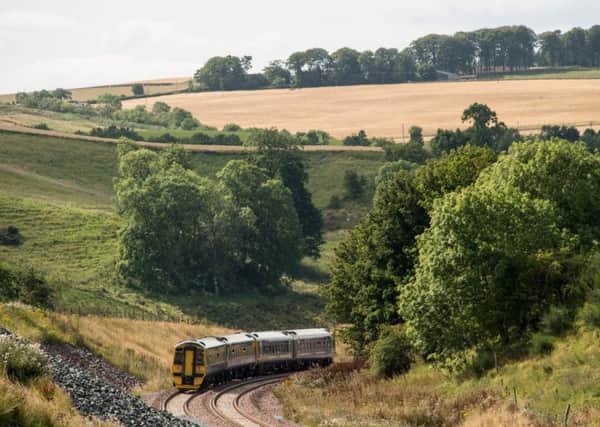 Borders Railway Golden Ticket Holders get to ride on the new rail line the day before the first fare paying passengers. A train on the line at Borthwick