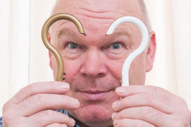 Donald Reid hopes to find a backer for his Easy Hang Hooks. Picture: Ian Georgeson