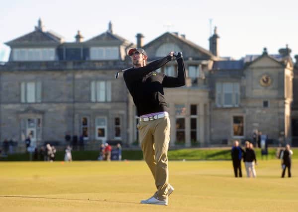 Olympic gold medalist swimmer Michael Phelps tees off during the Alfred Dunhill Links Championships at the Old Course, St Andrews, in 2012. Picture: Jane Barlow/TSPL