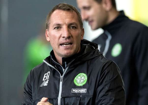 Celtic manager Brendan Rodgers oversees training at Lennoxtown ahead of Sunday's Old Firm semi-final. Picture: Alan Harvey/SNS