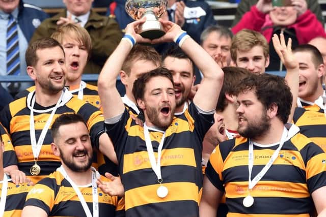 Portobello celebrate their win. Picture: Gary Hutchison/SNS