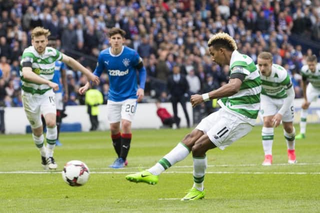 Scott Sinclair nets Celtic's second goal from the penalty spot. Picture: PA