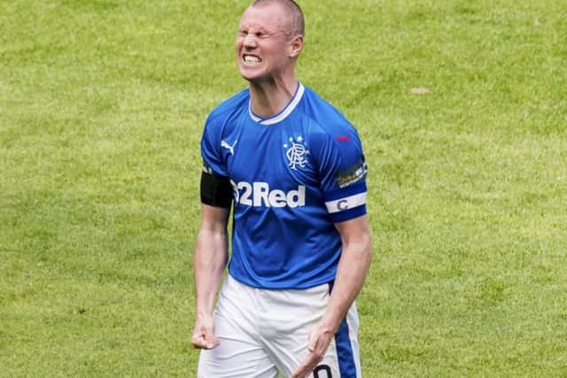 Rangers' Kenny Miller shows his frustration after a missed chance. Picture: SNS