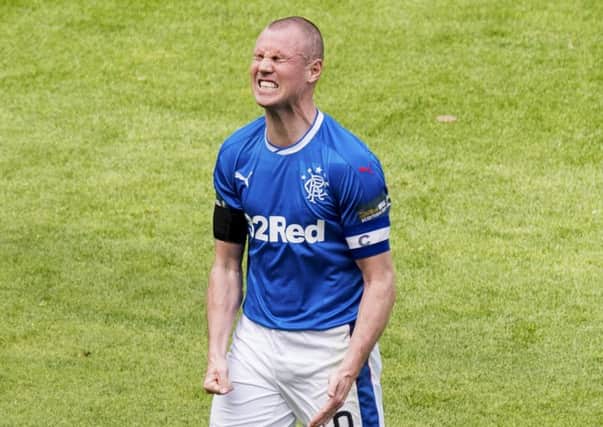 Rangers' Kenny Miller shows his frustration after a missed chance. Picture: SNS