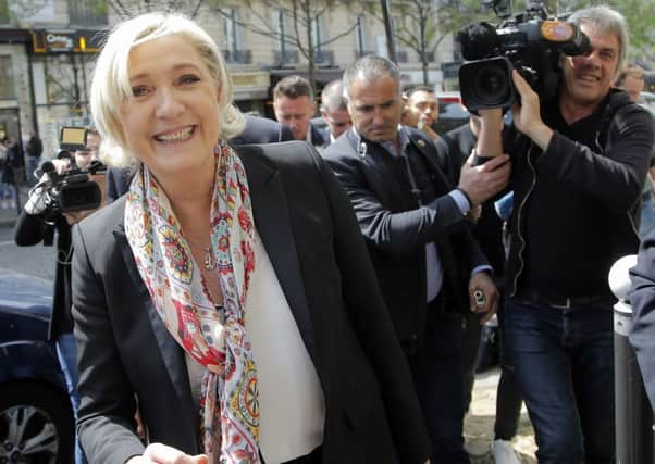 Marine Le Pen has announced she is temporarily stepping down from leading her party.