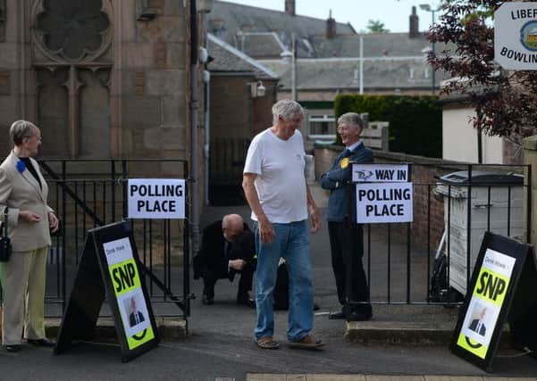 Voters at  Liberton Kirk Halls Polling Station and Gilmerton Community Centre