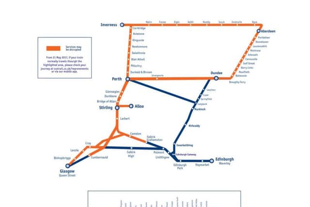 Disruption will affect trains to all seven Scottish cities