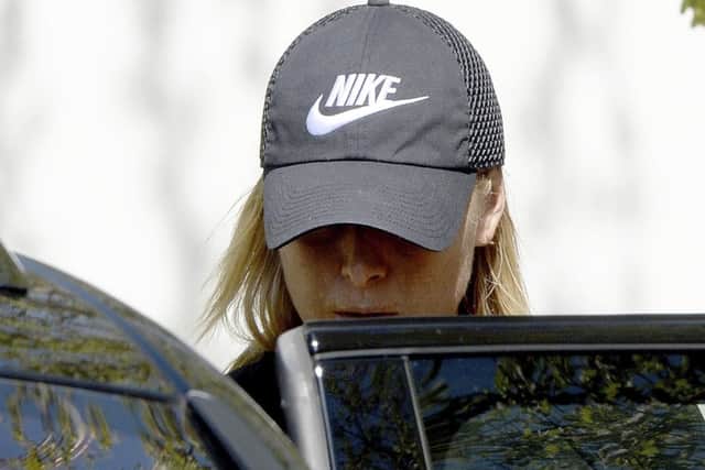 Maria Sharapova in Stuttgart ahead of her return to action at the Porsche Grand Prix. Picture: AP.