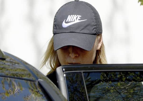 Maria Sharapova in Stuttgart ahead of her return to action at the Porsche Grand Prix. Picture: AP.