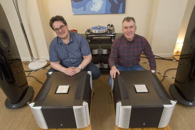 Costa Koulisakis of Simaudio, left, with John Carroll of Edinburgh-based Renaissance Audio. Picture: Ian Rutherford