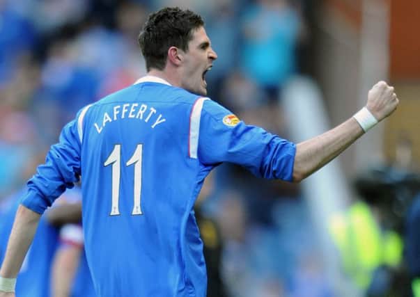 Kyle Lafferty played at Ibrox for four years. Picture: Ian Rutherford