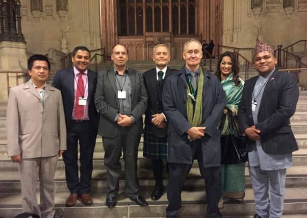 Film maker Ganesh Panday at UK Parliament after screening of filme commemorating Nepal earthquakes. Picture: Contributed