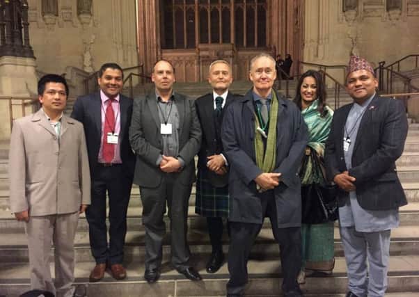 Film maker Ganesh Panday at UK Parliament after screening of filme commemorating Nepal earthquakes. Picture: Contributed
