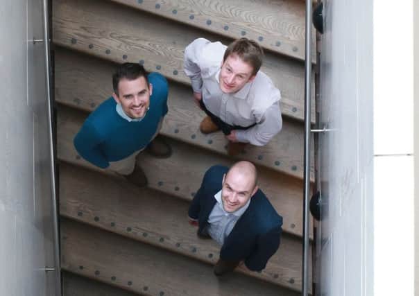 Clockwise from left: Richard Cassidy, Alastair Andrew and Andrew Bone of Edinburgh-based Airts. Picture: Stewart Attwood