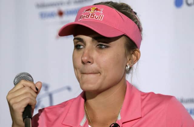 An emotional Lexi Thompson spoke about what happened to her in the ANA Inspiration during a press conference ahead of this week's LPGA event in Texas. Picture: AP
