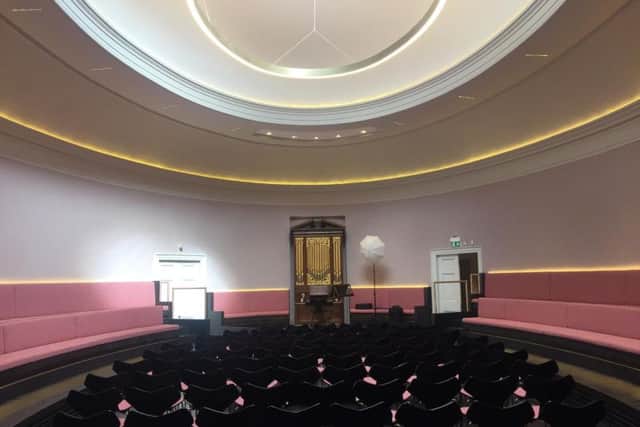 The 200-capacity oval-shaped auditorium has had a complete makeover as part of the project.