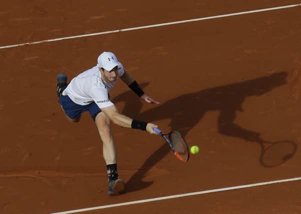Andy Murray returns the ball during his third-round win over Feliciano Lopez of Spain at the Barcelona Open. Picture: AP Photo/Manu Fernandez