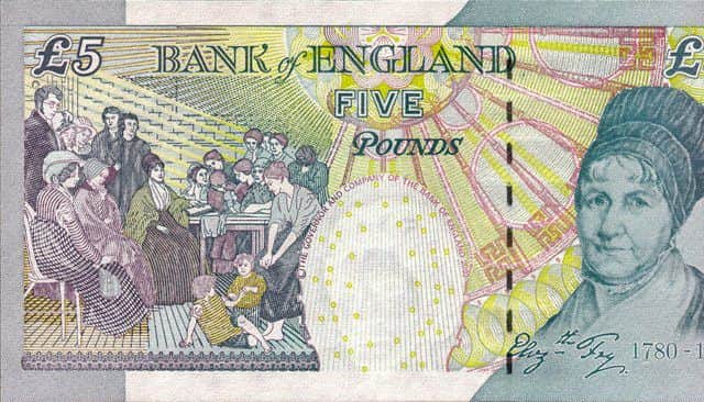 The reverse of the note features English prison reformer, social reformer and philanthropist Elizabeth Fry. Picture: Contributed