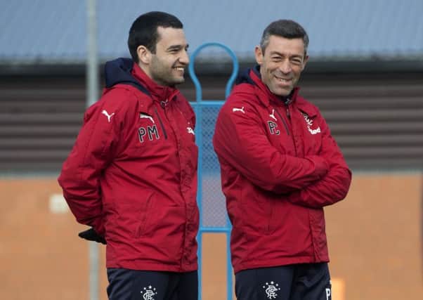 Rangers manager Pedro Caixinha, right, showed his feistier side when he looked back on last Sundaysdefeat by Celtic. Picture: SNS.