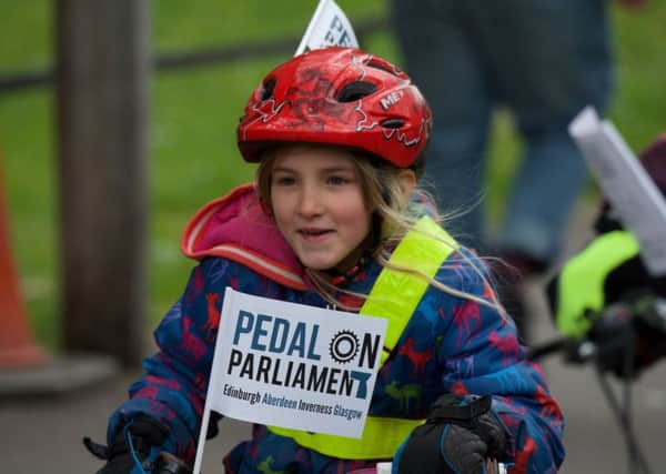 Cyclists converged on four Pedal on Parliaments events across Scotland at the weekend. Picture: Brian Anderson