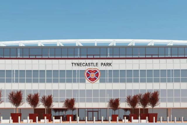 The new front of Hearts' ground will include the name Tynecastle Park. Pic: Heart of Midlothian FC