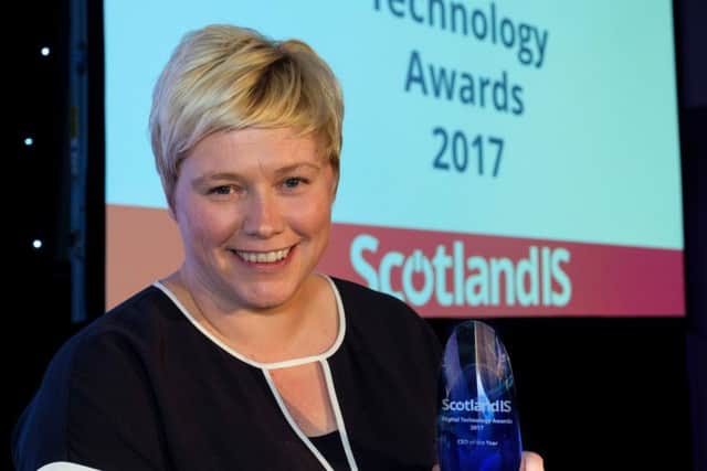 Data Lab's Gillian Docherty was last week named CEO of the year at the annual ScotlandIS Digital Tech awards. Picture: Contributed