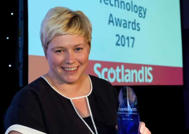 Data Lab's Gillian Docherty was last week named CEO of the year at the annual ScotlandIS Digital Tech awards. Picture: Contributed