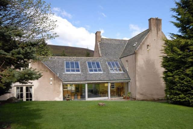 This exterior shot shows the linking kitchen, built by Aboyne contractor Mike Forbes.