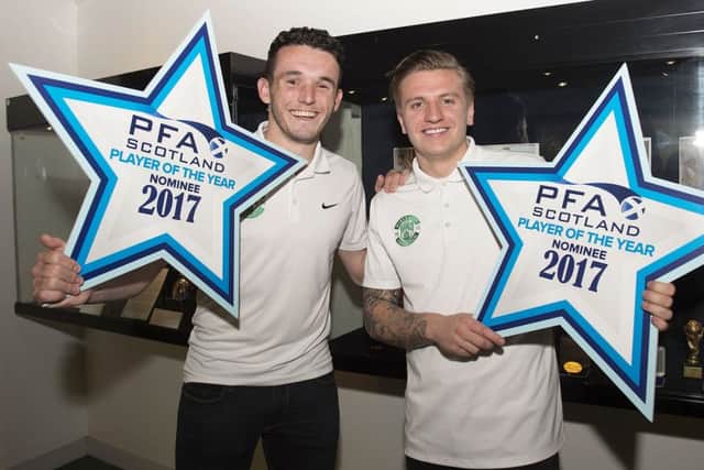 Championship Player of the Year nominees John McGinn and Jason Cummings have been told that Hibs will decide when they are sold - not them. Picture: Craig Foy/SNS