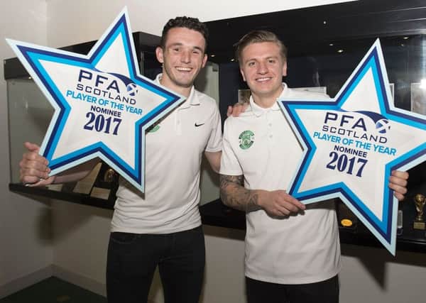 Championship Player of the Year nominees John McGinn and Jason Cummings have been told that Hibs will decide when they are sold - not them. Picture: Craig Foy/SNS