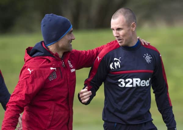 Rangers' Kenny Miller trains ahead of Saturday's match with Celtic. Picture: Craig Foy/SNS