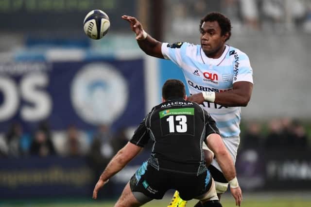 Racing's Fijian lock Leon Nakarawa in action against Glasgow Warriors during the European Champions Cup. Picture: Miguel Medina/AFP/Getty Images)