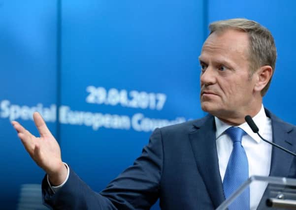 The EU needs a "serious British response" to its demands to protect citizens' rights, EU President Donald Tusk said on April 29. Picture: AFP/Getty Images/Thierry Charlier