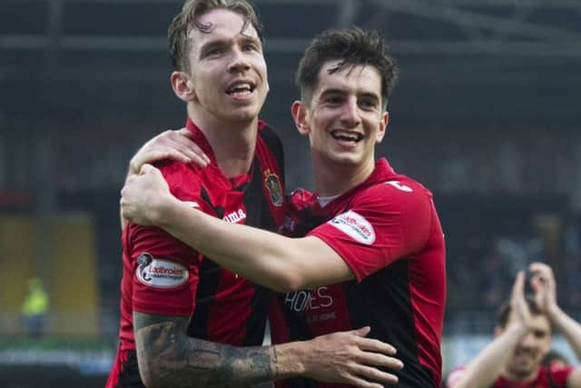 Robert Thomson and Stewart Carswell at full time. Picture: Garry Williamson/SNS