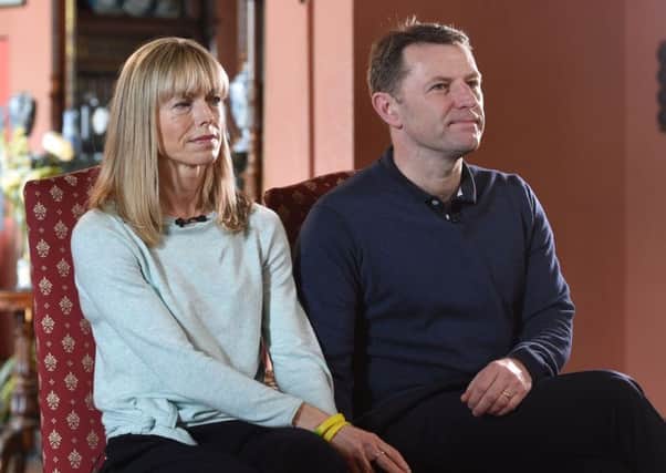 Kate and Gerry McCann, whose daughter Madeleine disappeared from a holiday flat in Portugal ten years ago, during an interview with the BBC's Fiona Bruce. Picture: Joe Giddens/PA Wire