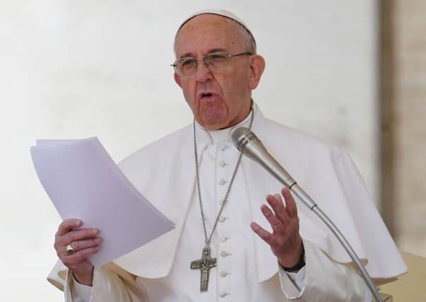 Pope Francis addresses a crowd. Picture: VINCENZO PINTO/AFP/Getty Images