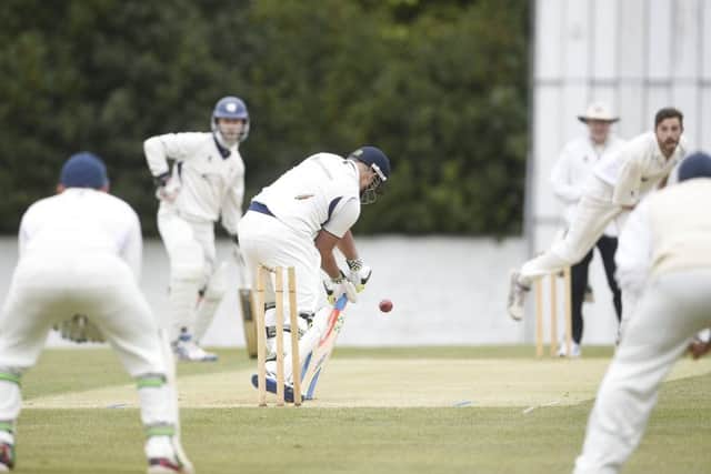 Heriots batsman Sean Weeraratna is clean bowled as home side Mazars Grange prevailed at Raeburn Place in Edinburgh. Picture: Greg Macvean