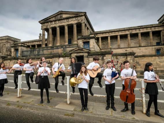 Pupils at St Mary's, Scotland's only independent specialist music school, launched the campaign for a new home at the old Royal High School.