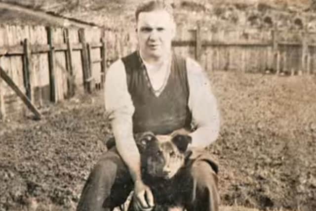 Caldervale resident Bill McDonald and his dog. PIC: You Tube
