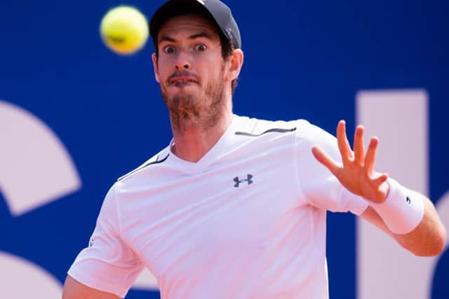 Andy Murray in action against Dominic Thiem in their semi-final at last week's Barcelona Open. Picture: Alex Caparros/Getty Images