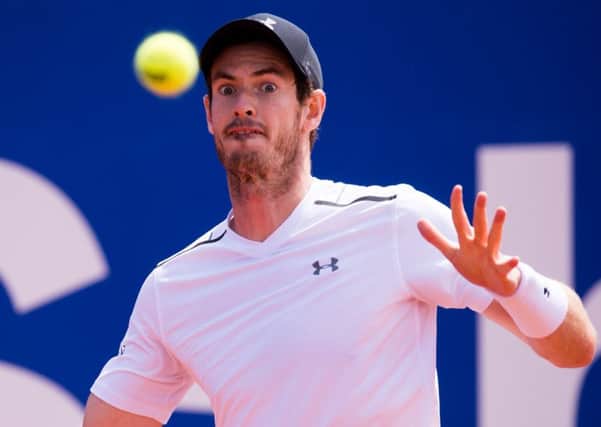 Andy Murray in action against Dominic Thiem in their semi-final at last week's Barcelona Open. Picture: Alex Caparros/Getty Images