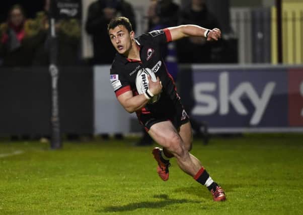 Edinburgh's Damien Hoyland was in try-scoring form against Dragons on Friday. Picture: Rob Casey/SNS