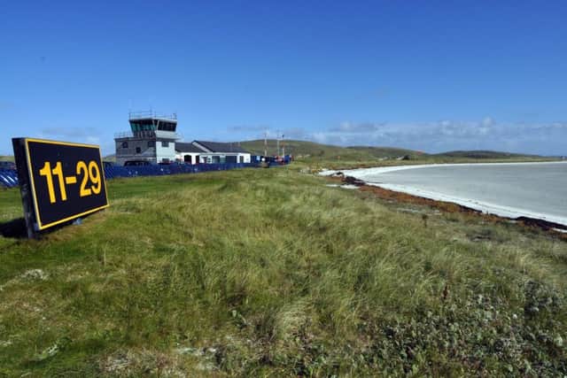Barra airport opened in 1936 and boasts the world's only beach landing strip for scheduled flights. Picture: Rod Huckbody