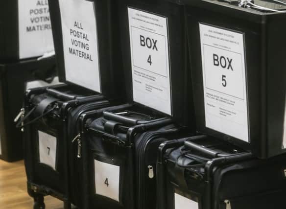 Ballot boxes at by-election count for Fife Council seat covering Kennoway, Largo & Leven