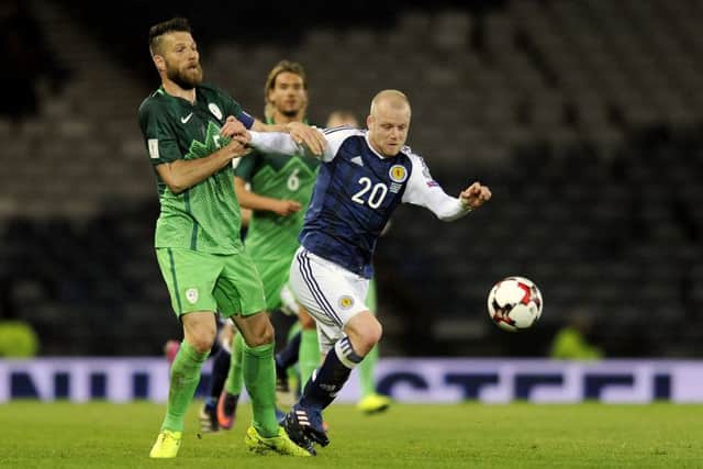 Steven Naismith in action for Scotland. Picture: Michael Gillen