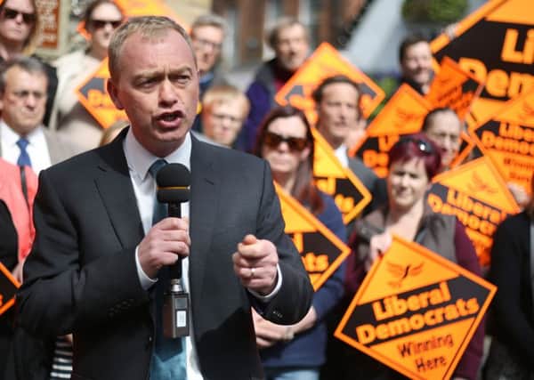 Liberal Democrat leader Tim Farron speaks in St Albans, as he has insisted the council results show the party will make big gains in the General Election. Picture: Philip Toscano/PA Wire
