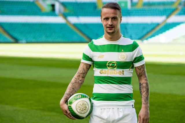 Leigh Griffiths, modelling Celtic's Lisbon Lions-inspired kit for the 2017/2018 season, says he is facing 'five cup finals'. Picture: Alan Harvey/SNS